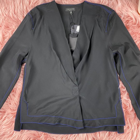 Rag & Bone Shields Silk Wrap Shirt - Picture 6 of 8